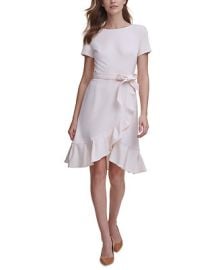 Calvin Klein Ruffled Tulip-Hem Crepe Dress  Reviews - Dresses - Women - Macys at Macys