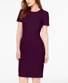 Calvin Klein Seamed Scuba Crepe Sheath Dress  Reviews - Dresses - Women - Macys at Macys