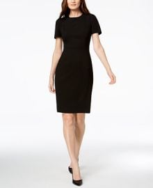 Calvin Klein Seamed Scuba Crepe Sheath Dress  Reviews - Dresses - Women - Macys at Macys