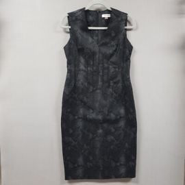 Calvin Klein Sheath Dress Size 8 Sleeveless Black Snakeskin Animal Print Office eBay at eBay
