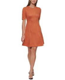 Calvin Klein Stretch Faux-Suede Dress  Reviews - Dresses - Women - Macys at Macys