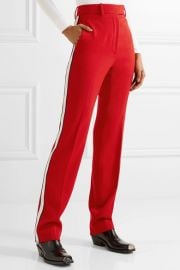 Calvin Klein Striped wool-twill straight-leg pants at Net A Porter