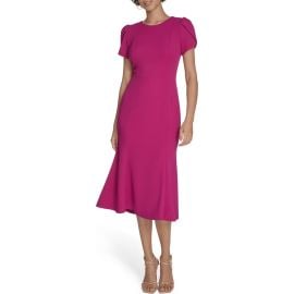 Calvin Klein Tulip Sleeve Crepe A-Line Midi Dress in Black at Nordstrom Rack at Nordstrom Rack