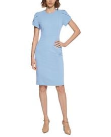 Calvin Klein Tulip-Sleeve Scuba-Crepe Sheath Dress - Macys at Macys