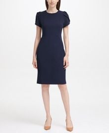 Calvin Klein Tulip-Sleeve Sheath Dress - Macys at Macys