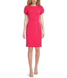 Calvin Klein Tulip Sleeve Sheath Dress in Rosebud at Dillards