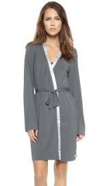 Calvin Klein Underwear Essentials with Satin Short Robe in Charcoal at Shopbop