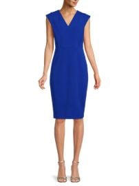 Calvin Klein V Neck Sheath Dress at Saks Off 5th