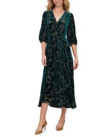 Calvin Klein Velvet Surplice Maxi Dress   Reviews - Dresses - Women - Macy s at Macys