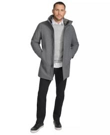 Calvin Klein Walker Coat Jacket Detachable Faux Fur Collar at Macys