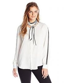 Calvin Klein Women s Long-Sleeve Blouse with Scarf at Amazon