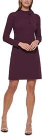 Calvin Klein Women39s Long Sleeve Dress with Tie Neck Detail at  Womens Clothing store at Amazon