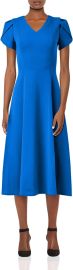 Calvin Klein Women39s Tulip Sleeve A-line Midi Dress at Womens Clothing store at Amazon