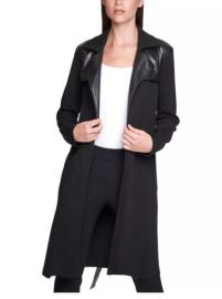 Calvin Klein Womenaposs Black Sweater Trench Coat WBelt Size XS 195046718962 eBay at eBay