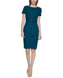 Calvin Klein Womenaposs Size 2 Classic Belted Sheath Dress in Cypress NwT eBay at eBay