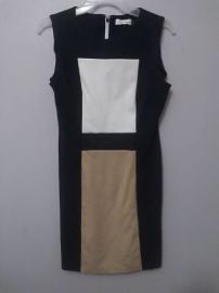 Calvin Klein Womenaposs Sleeveless Zip Sheath Dress Formal Work Size 6 Black Gold eBay at eBay