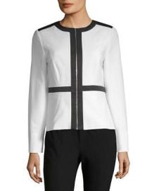 Calvin Klein Womenaposs White Contrast Zip Jacket NWT SIZE 4 eBay at eBay