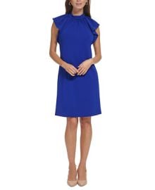 Calvin Klein Womens Flutter-Sleeve Mock-Neck Dress Reviews - Dresses - Women - Macys at Macys