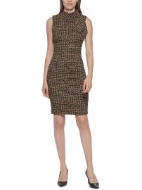 Calvin Klein Womens Jacquard Knee Sheath Dress Shop Premium Outlets at Shop Simon