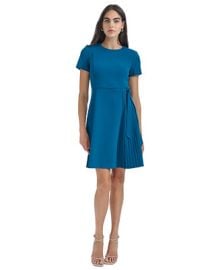 Calvin Klein Womens Jewel-Neck Scuba-Crepe A-Line Dress - Macys at Macys