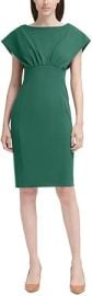 Calvin Klein Womens Knee Length Boat Neck Sheath Dress Green 14 at Womens Clothing store at Amazon