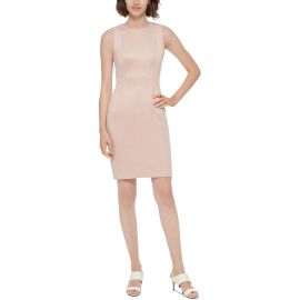 Calvin Klein Womens Petites Faux Suede Sleeveless Sheath Dress at Walmart