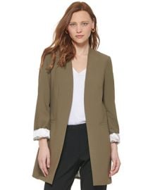 Calvin Klein Womens Roll Sleeve Open Front Topper Jacket Reviews - Jackets Blazers - Women - Macys at Macys