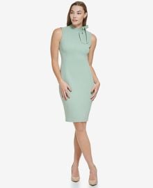 Calvin Klein Womens Tie-Neck Sleeveless Bodycon Dress - Macys at Macys