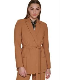 Calvin Klein Womens Tie Waist Blazer Reviews - Jackets Blazers - Women - Macys at Macys