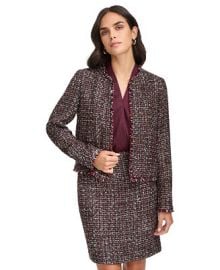 Calvin Klein Womens Tweed Open-Front Blazer - Macys at Macys