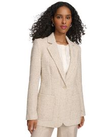 Calvin Klein Womens Tweed Single-Button Blazer - Macys at Macys