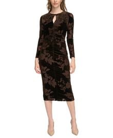 Calvin Klein Womens Velvet Keyhole Sheath Dress - Macys at Macys
