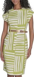 Calvin Klein Womenx27s Geo Print with Belt Sheath at Womens Clothing store at Amazon
