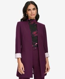 Calvin Klein Womenx27s Roll Sleeve Open Front Blazer - Macyx27s at Macys