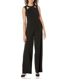 Calvin Klein Womenx27s Sleeveless Jumpsuit with Cut Outs com at Zappos