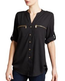 Calvin Klein Zip Pocket Roll Sleeve Shirt Women - Bloomingdale s at Bloomingdales