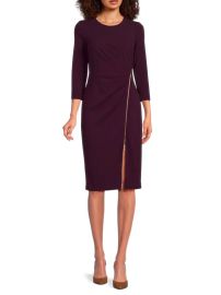 Calvin Klein Zip Sheath Dress in Aubergine at Saks Off 5th