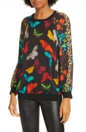 Calvin Mixed Print Raglan Sleeve Sweatshirt at Nordsstrom