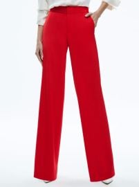 Calvin Wide Leg Baggy Trouser In Bright Ruby Alice Olivia at Alice + Olivia