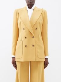 Camel Bianca double-breasted wool-twill suit jacket Bella Freud FASHION US at Matches