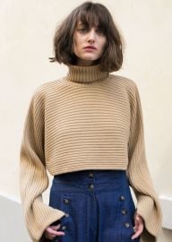 Camel Cropped Turtleneck Sweater by Frankie at Frankie