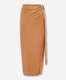 Camel Vegan Leather Jaspre Skirt The Forme at The Forme