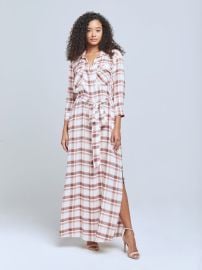 Cameron Shirt Dress in PetalQuartz Soft Plaid ndash at L'Agence