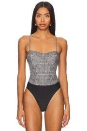 Cami NYC Monet Checked Corset Tank at Revolve