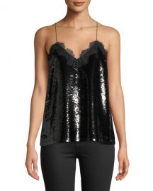 Cami NYC Racer Sequin BLACK at Neiman Marcus