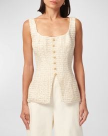 Cami NYC Rosita Square-Neck Tweed Top at Neiman Marcus