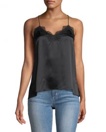 Cami NYC The Racer Silk Charmeuse Camisole w  Lace at Neiman Marcus