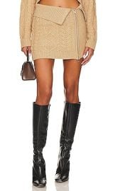 Camila Coelho Carmen Fold Over Cable Mini Skirt With Zip In Beige at Revolve