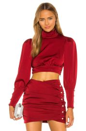 Camila Coelho Kristen Top in Maroon at Revolve