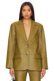 Camila Coelho Rhodes Oversized Leather Blazer at Revolve